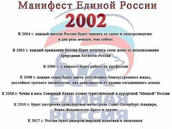 Манифест Единой России 2002 года