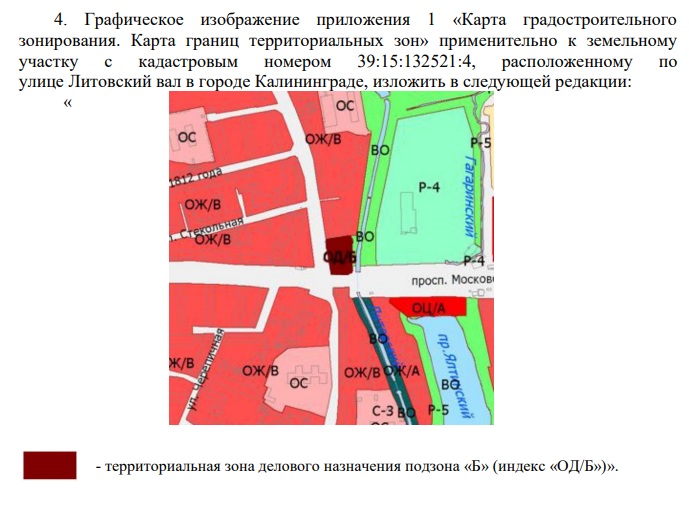 Карта градостроительного зонирования калининград