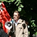 Алексей Елаев, секретарь по молодежной политике городского комитета КПРФ на митинге в знак протеста решению правительства Литвы от 17 июня 2008 года по уравнению фашистской и советской символики